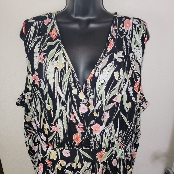 Nina Leonard Sleeveless Textured Print Maxi Dress 3x - Picture 5 of 8